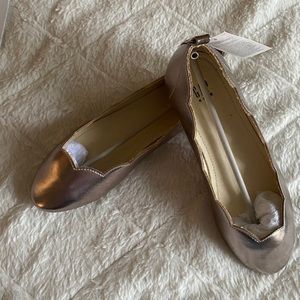 NWT Rose gold flats for little girl